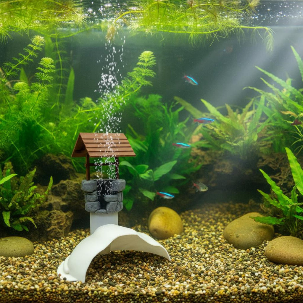 Aquarium Hideout Cave Bubble Outlet Aquarium Hiding House Plastic Material