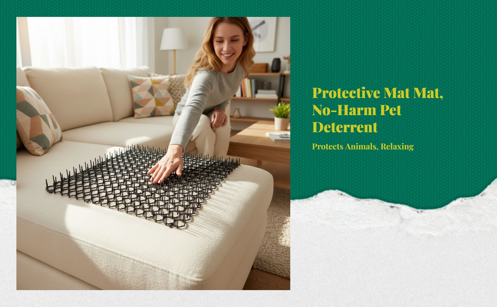 Cat Deterrent Mat, repelCat Prong Mat, Furniture Protector, Pet Training, Flexible Plastic, Indoor Outdoor