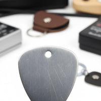 Stainless Steel Guitar Pick Keychain Long-Lasting for Practice