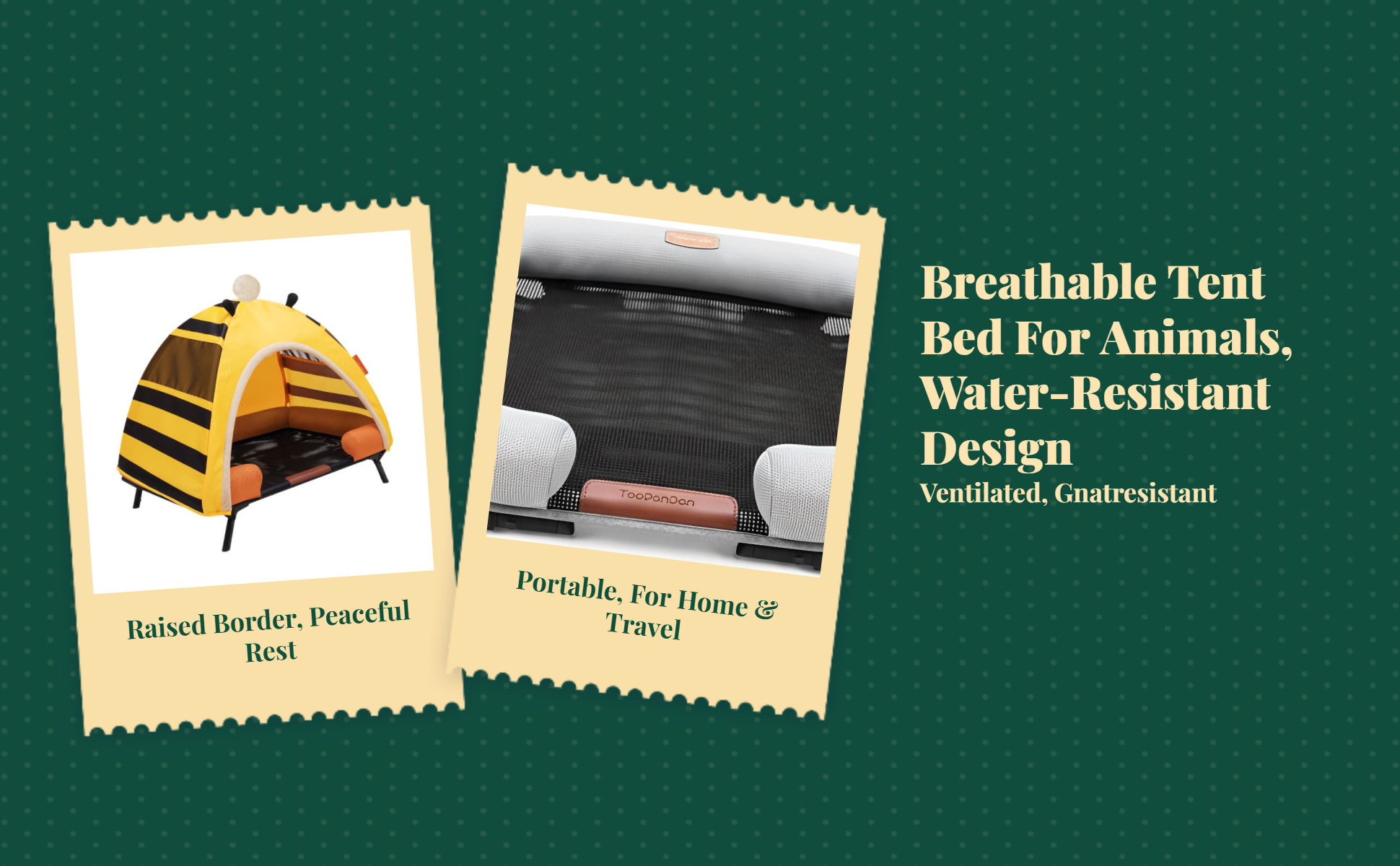 Foldable elevated dog bed, washable