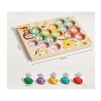 Wooden Bee Color Matching Game Attention Training Beehive Color Sort Board Safe