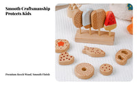 Fine Motor Skills Wooden Pastry Toy Wooden Ice Cream Toy Ice Cream Playset for Children