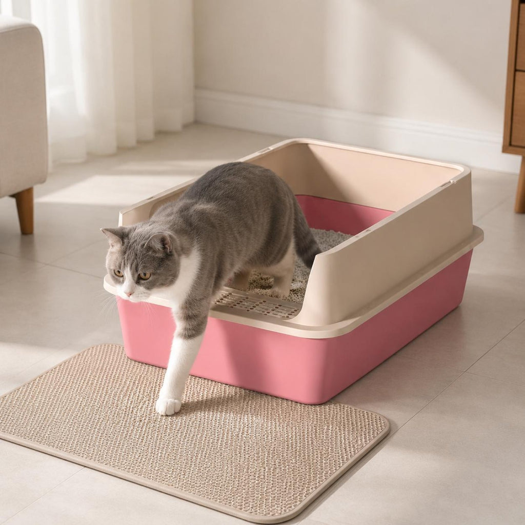 Semi Enclosed Feline Litter Box Thickened Semi Enclosed Litter Box Sturdy