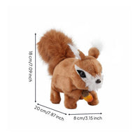 Electric Squirrel Toy Walks Walking Squirrel Stuffed Animal Wags Tail for Gift