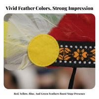 Gender-Neutral Feather Headdress Real Feathers Tribal Chief Headpiece Easy to Wear for Performers, Stage Performance, School Plays