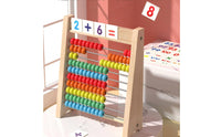Wooden Abacus Color Recognition Kids Math Counter Ideal Gift 10-Row Learning Abacus for Young Children, Kindergarten, Homeschooling