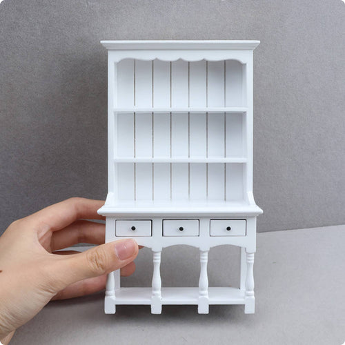 1:12 Scale Wooden Cabinet Detailed Design Wooden Miniature Cupboard