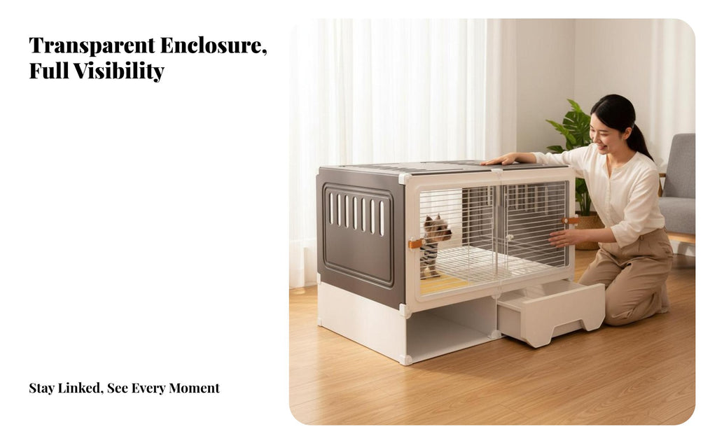 Kennel with Potty Area Luxury Villa Design Pet Furniture Easy to Clean for Home