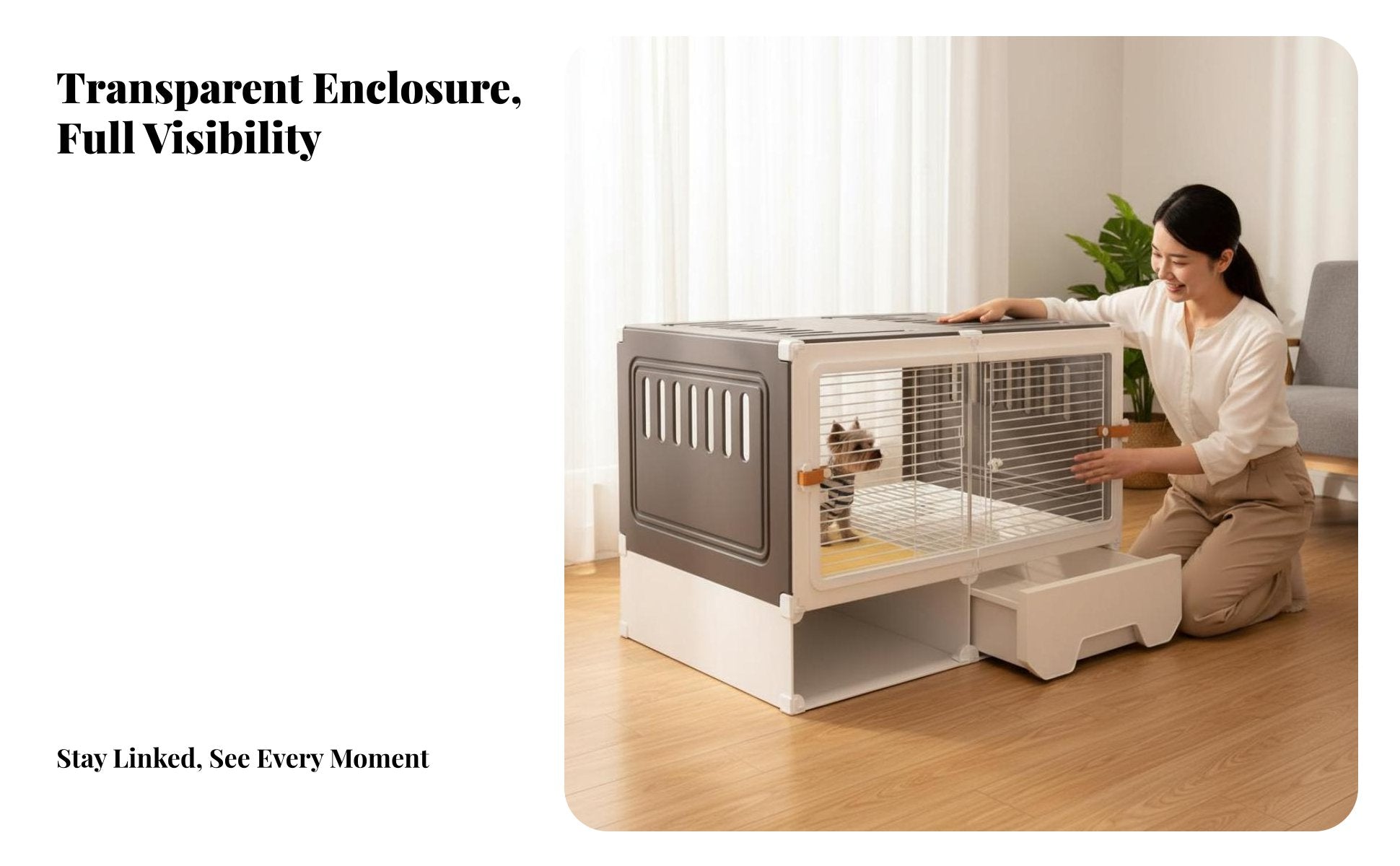 Kennel with Potty Area Luxury Villa Design Pet Furniture Easy to Clean for Home