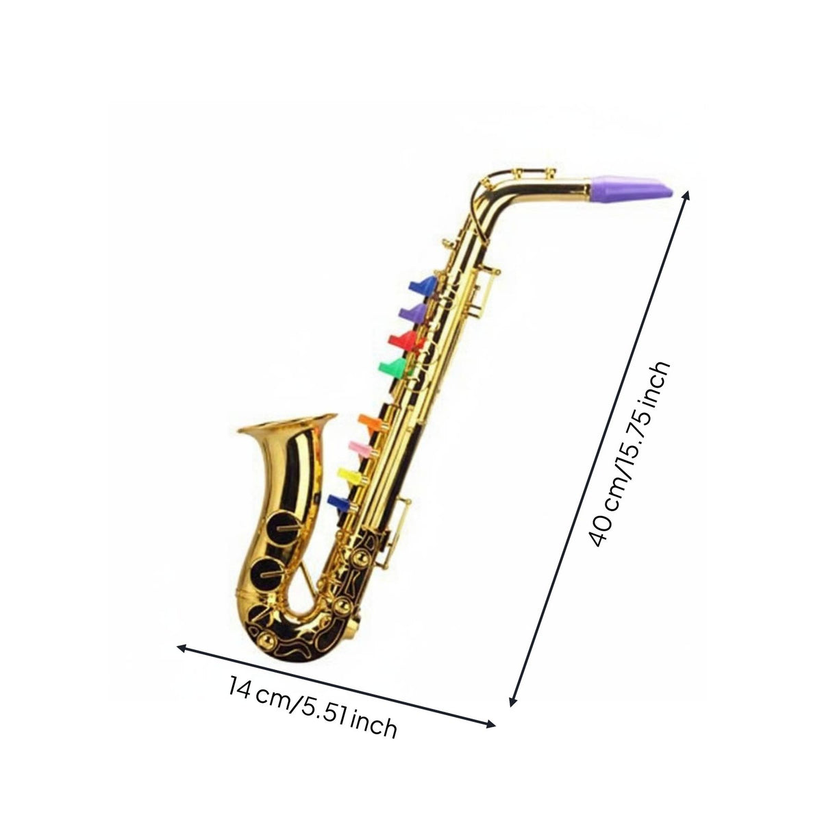 Toy Saxophone Playable with 8 Tones Kids' Play Saxophone Realistic Design