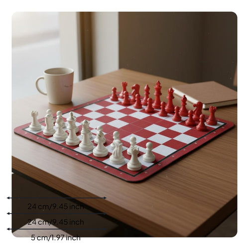 Chess Set Portable Rubber Mat Chess Set Lightweight for Beginners, Students