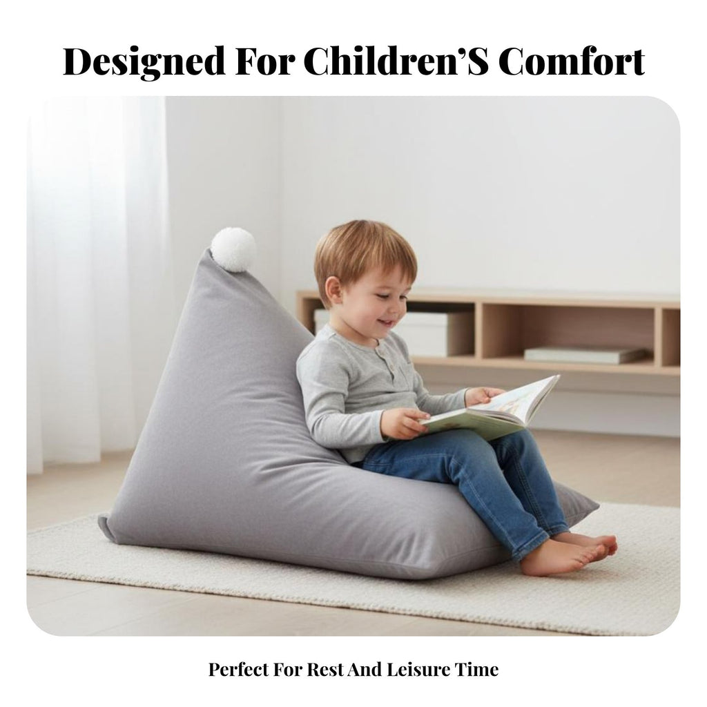 Pyramid Lounger with Tassel Nordic and Design Pouf Cleanable Cover Multifunctional for Children, Parents, Living Room