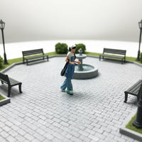 Hat Girl Miniature Highly Detailed Sand Table Person Model Realistic Design Miniature People Figurine for Dioramas