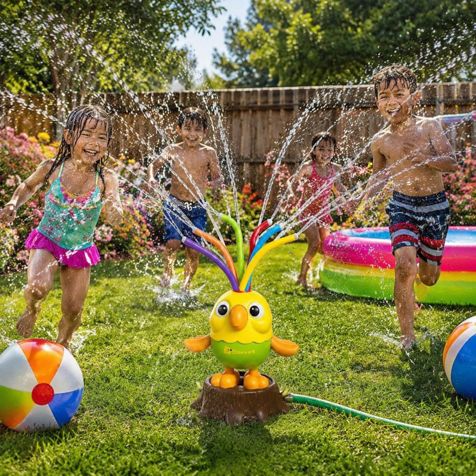 Parrot Sprinkler Swinging Parrot Spray Toy Hose Connected for Beach, Outdoor