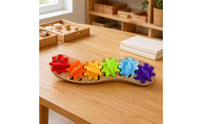 Gear Toy Colorful Wooden Gear Brain-Teaser Montessori for Young Children
