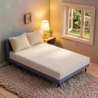OB11 Doll Bed Blue-Gray 1:12 Scale Dollhouse Bed Upholstered