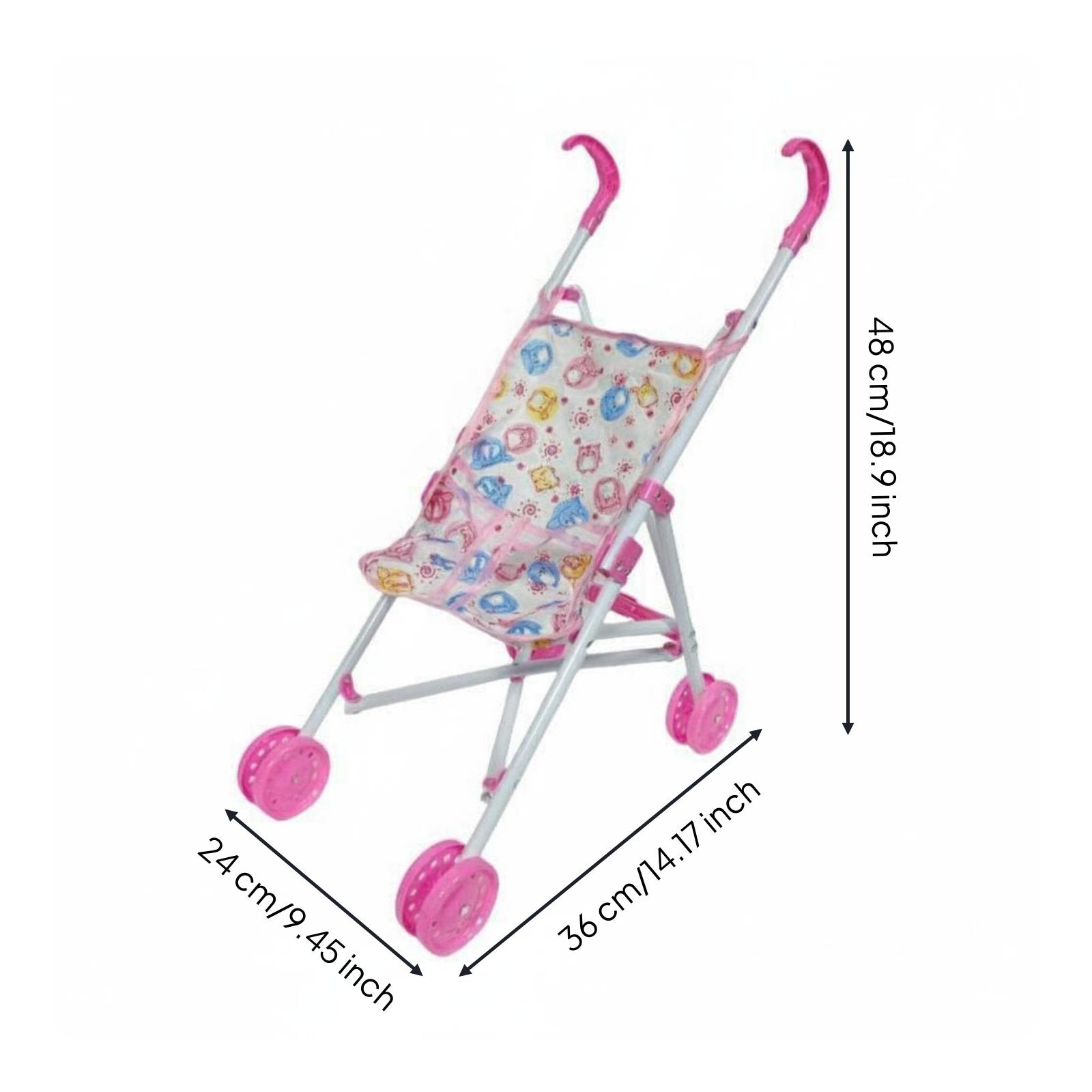 Foldable Doll Baby Carriage Realistic Design Baby Doll Baby Carriage Storage
