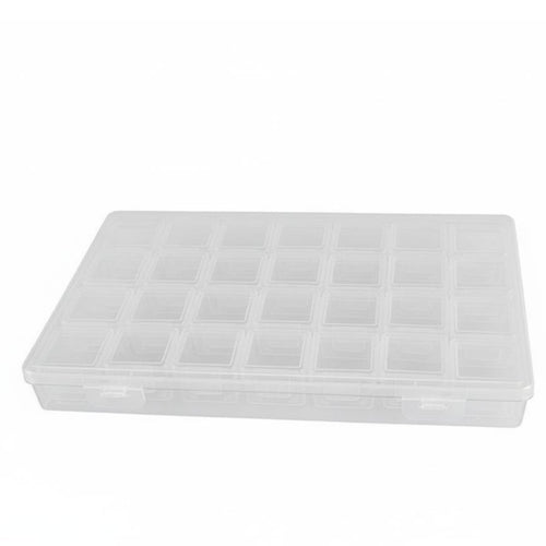 28 Grid Organizer Box Portable Bead Storage Container Multi-Purpose for Crafting