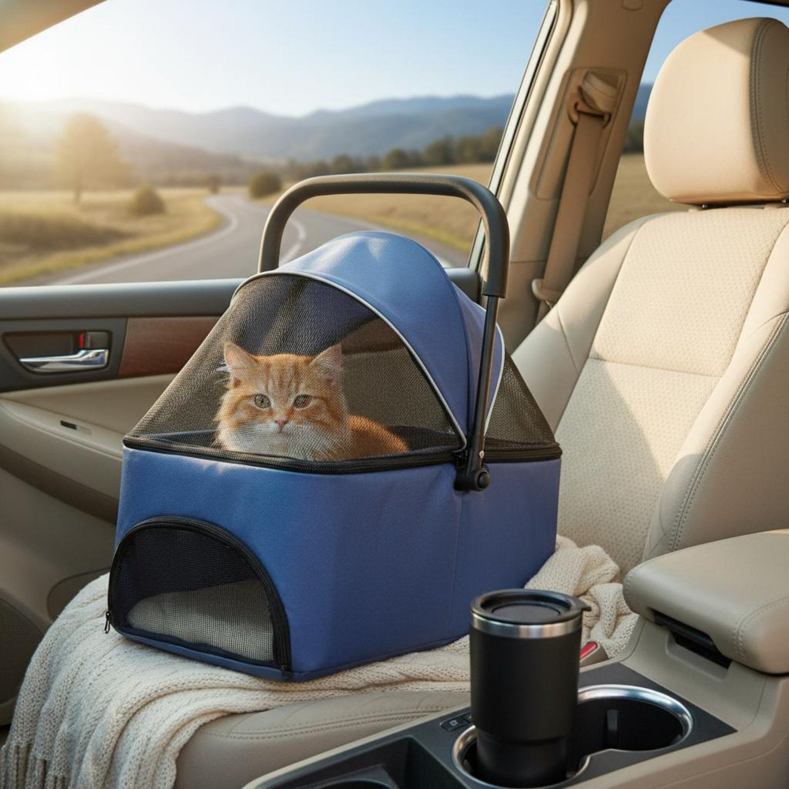 Foldable Pet Travel Carrier Breathable Mesh Airline Pet Carrier Easy to Clean