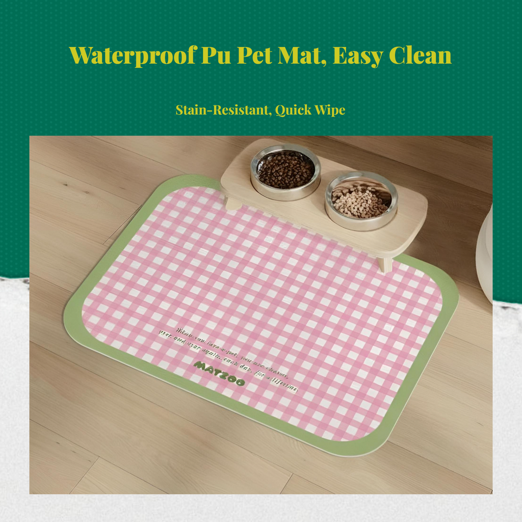 Pet Feeding Mat, Water-Resistant Cat and Dog Food Placemat, Non-Slip, Easy to Clean, Leak-Resistant, Suitable for Bowls