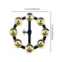Hi-Hat Tambourine Easy to Install Brass Jingle Hoop Long-Lasting Construction