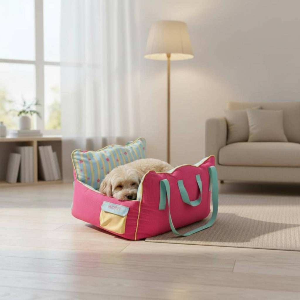 3-in-1 Pet Carrier Bag Soft Padded Dog Booster Seat Adjustable Straps for Cats