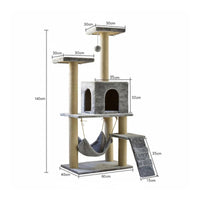 Multi-Level Feline Tree Hanging Feline Sling Pet Furniture Sisal Rope