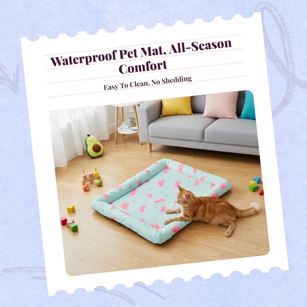 Leak-Resistant Absorbent Pet Bed Mat Round Sleeping Pad