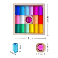 Rainbow Acrylic Blocks Translucent Wooden Stacking Toy Sensory Play