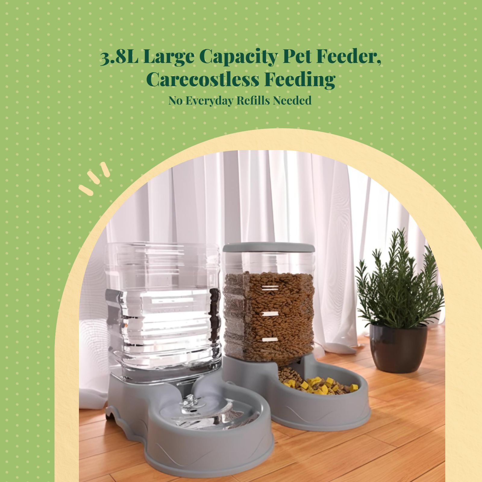 Large automatic pet feeder, no power