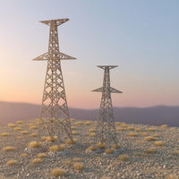 Electric Power Power-Line Tower Model CNC-Carved Lattice Tower Model Tapered