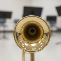 Bugle Gold Finish Brass Bugle with Gloves for School Band, Drum Corps, Beginners