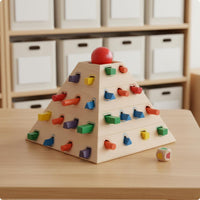 Educational Shape Matching Game Early Education Wooden Pyramid Sorter