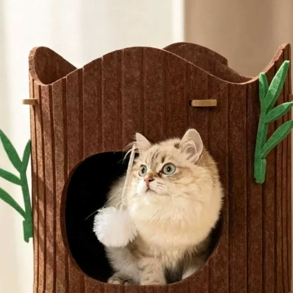 Kitten Tree with Cave Easy to Place Multi Level Kitten Tree Space Saving