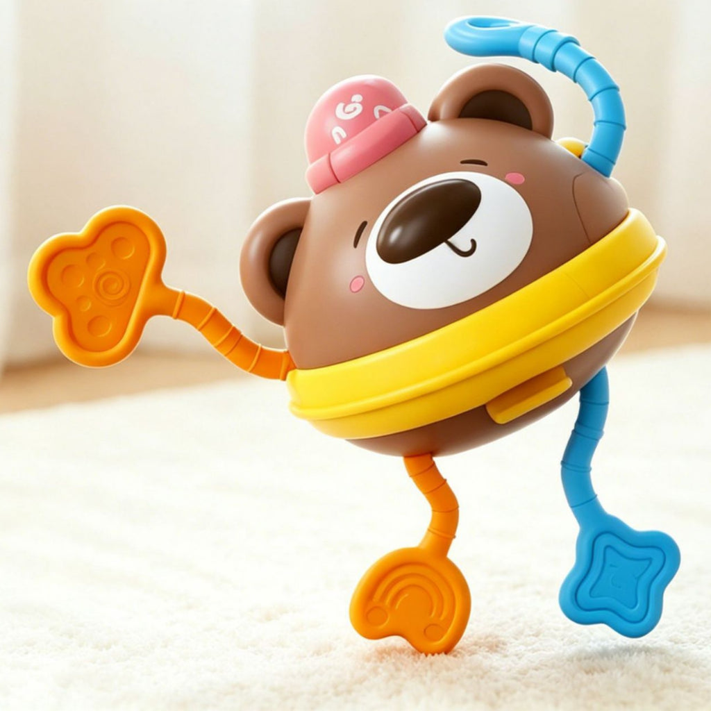 Wobbly Baby Pull Toy Textured Self-Righting Tumbler Toy Tactile Play for Infants