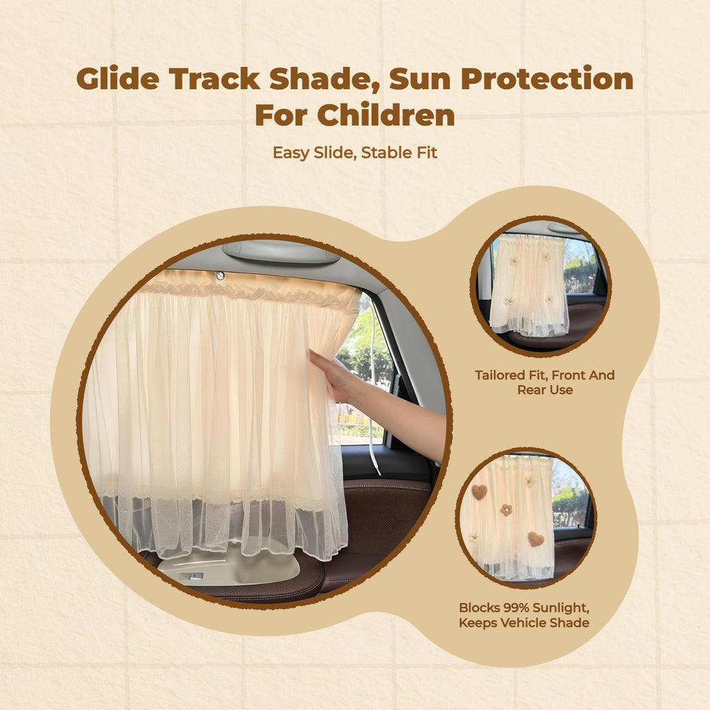 Car window shade blocks sun for infants.