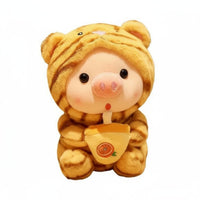 Tea Pig Plushie Cute Design Pig Plushie Cuddly for Bedroom, Girls, Couples
