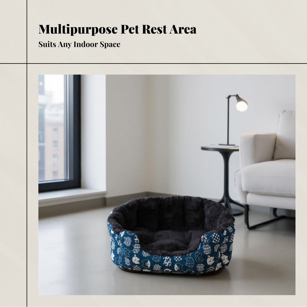 Cartoon Cat Bed Dog Mat Winter Warm Pet Bed PP Multi-Scene Use