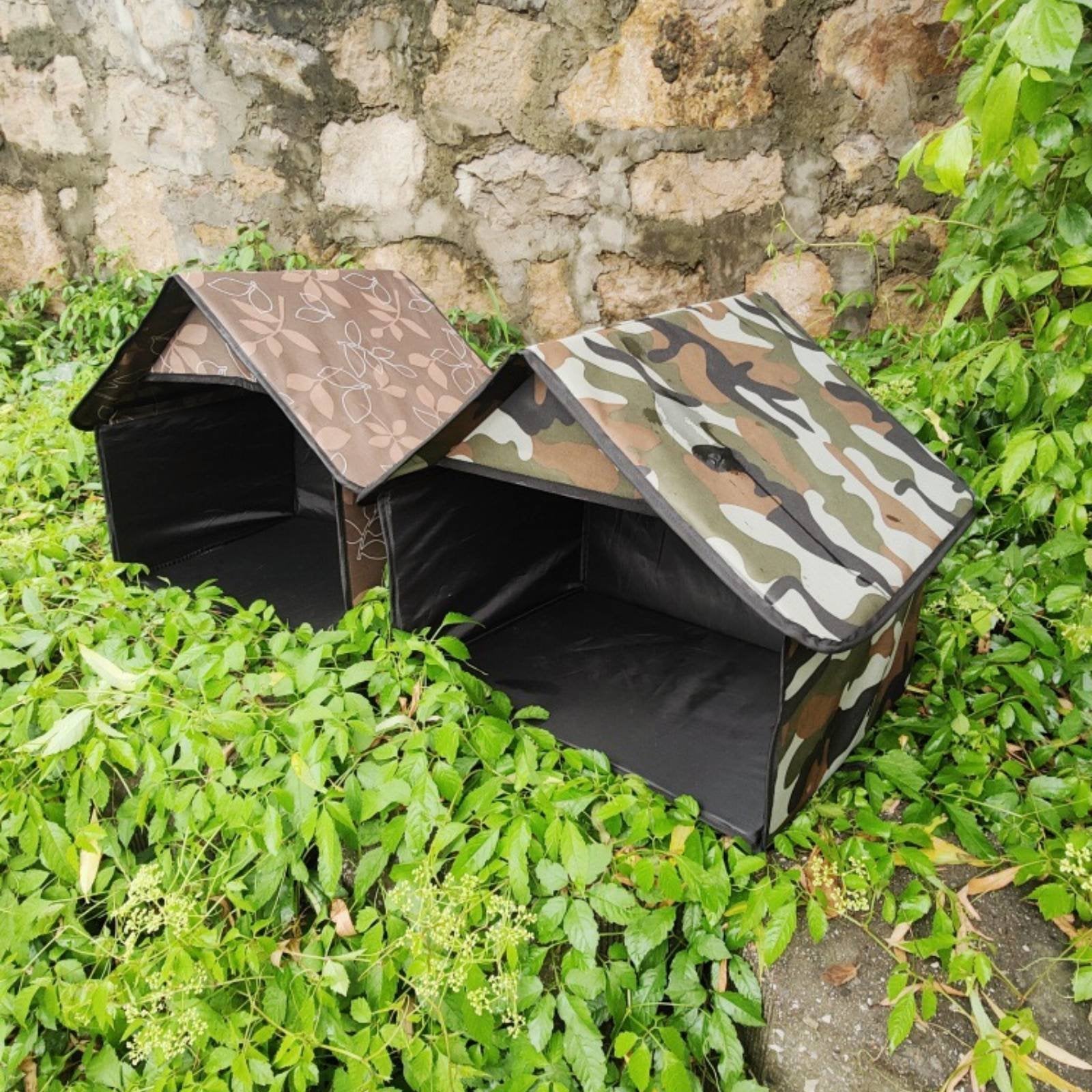 Outdoor Cat Shelter Windproof Feral Cat House No Frame Needed for Stray Animals