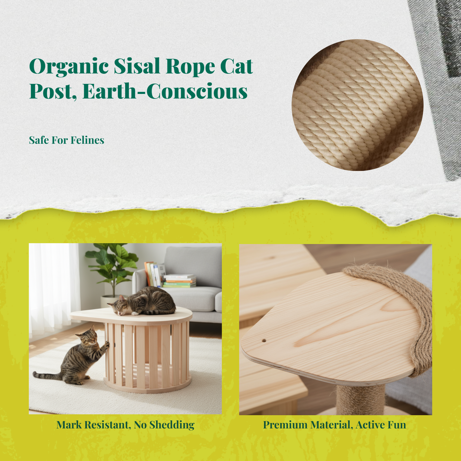 Sisal rope cat scratch post DIY