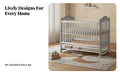 Sleeping Cot Caster Wheels Rounded Edges Movable Baby Crib Lockable Casters Adjustable Wooden Crib