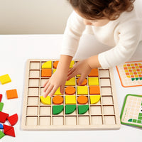 Wooden Mosaic Game Picture Cards Mosaic Tile Matching Game Fine Movement Skills