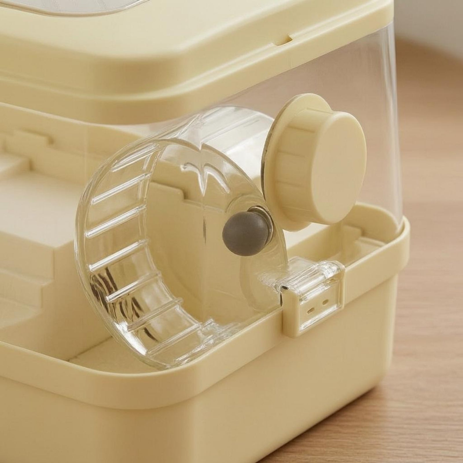 Clear Acrylic Hamster Enclosure Tunnel-Design Wheel Small Pet Home Rounded