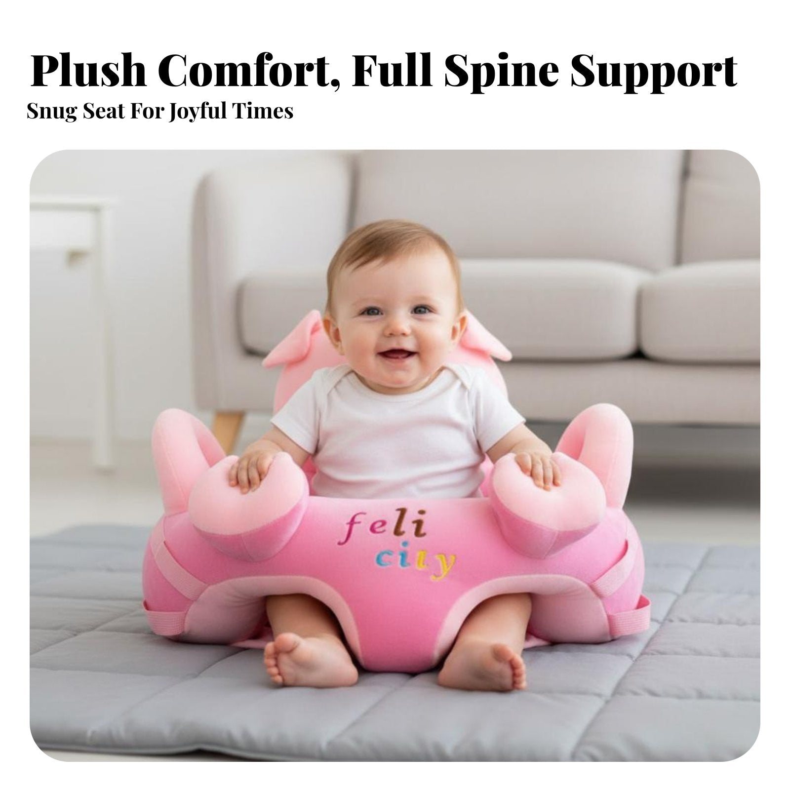 CreatureShaped Sitting Learning Aid Skin-Friendly Baby Floor Seat Non-Slip