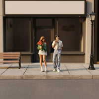 2 Pieces Miniature Couple Figure Standing Hand-Painted Resin Miniatures Detailed