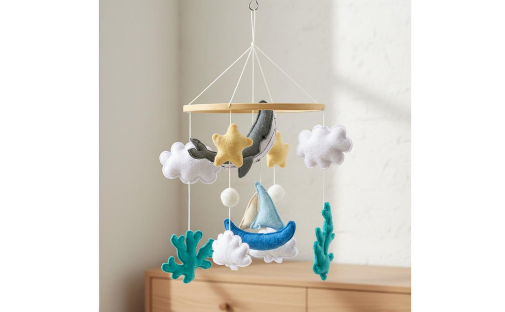 Felt Crib Mobile Easy to Install Marine Creature Crib Mobile Sleep Aid
