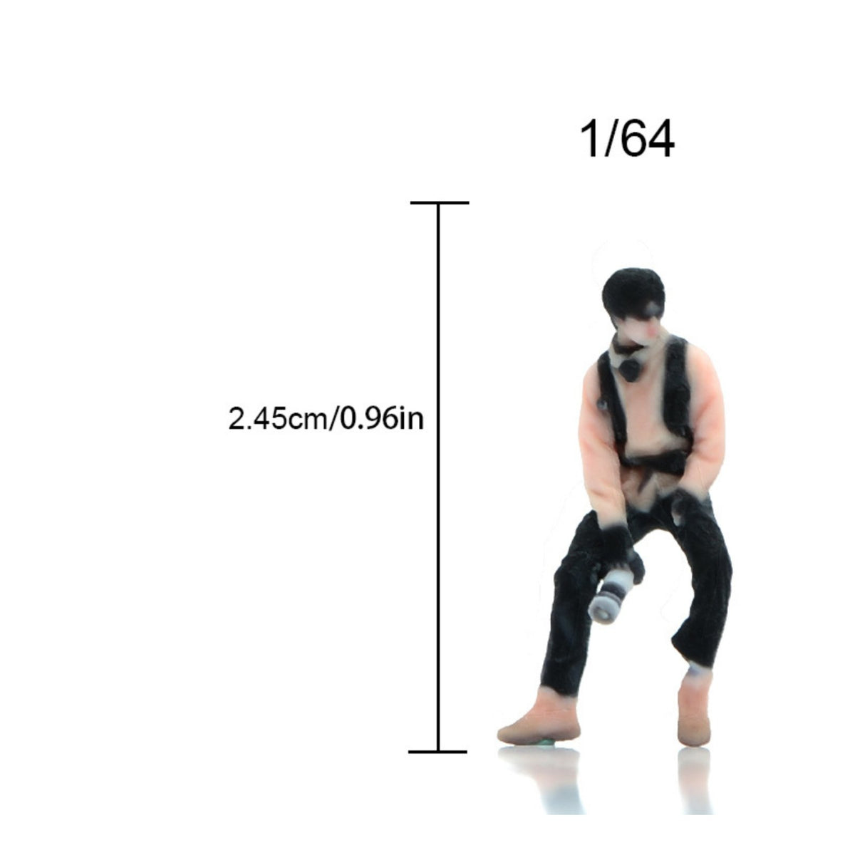 1/64 Scale Photographer Figure 3D Printed Resin Miniature Scene Figurine
