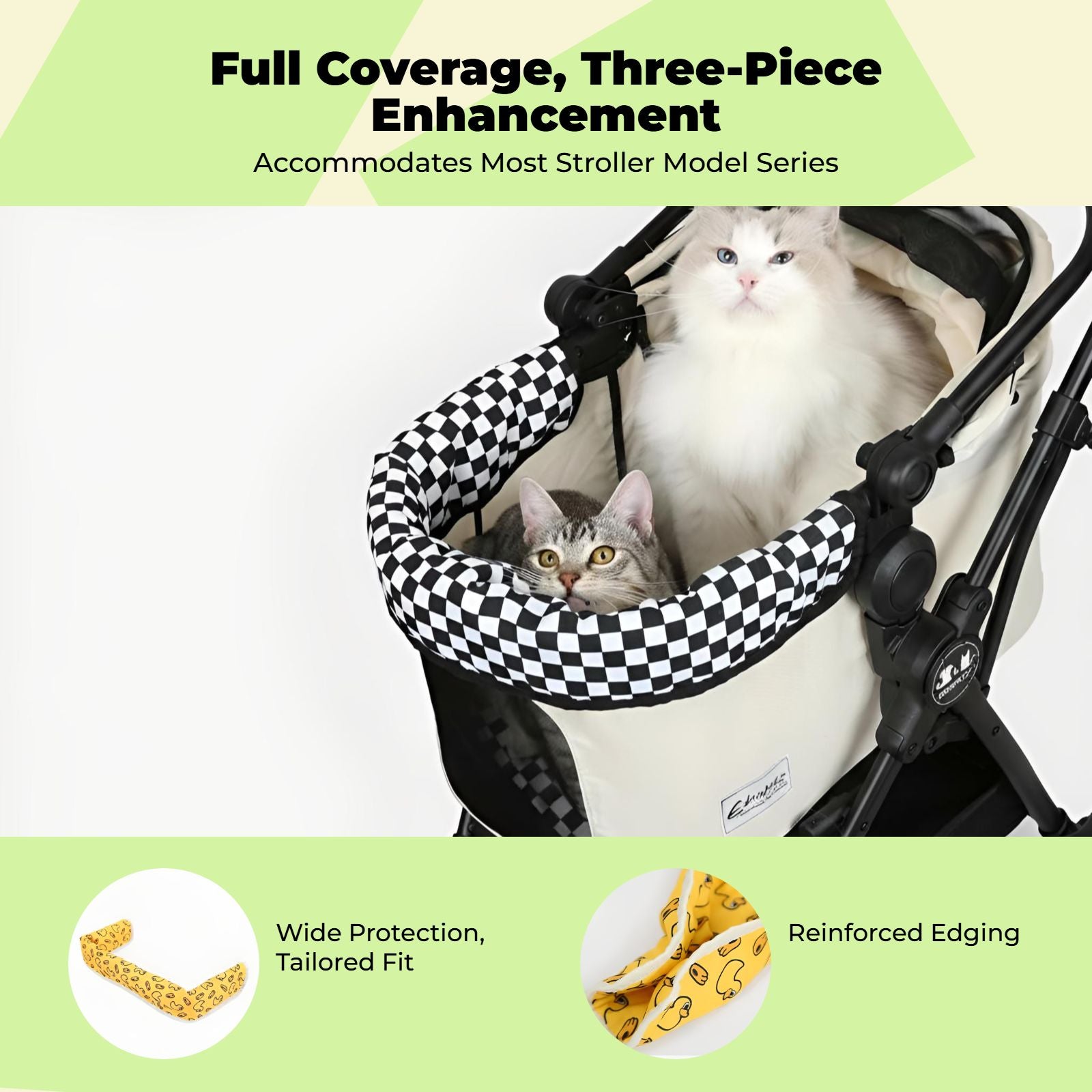 Non-slip pet stroller pad