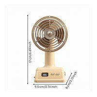 Retro Desktop Fan Adjustable Home Appliance Compact