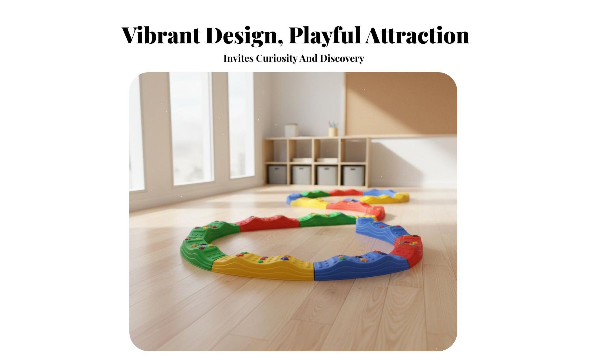 Non-Slip Surface Sensory Balance Path Sturdy Construction Sensory Path Toy Brightly Colored Wavy Walkway Toy Interlocking Design for Toddlers, Preschoolers, Family, Indoor Play, Preschool, Playroom, Backyard